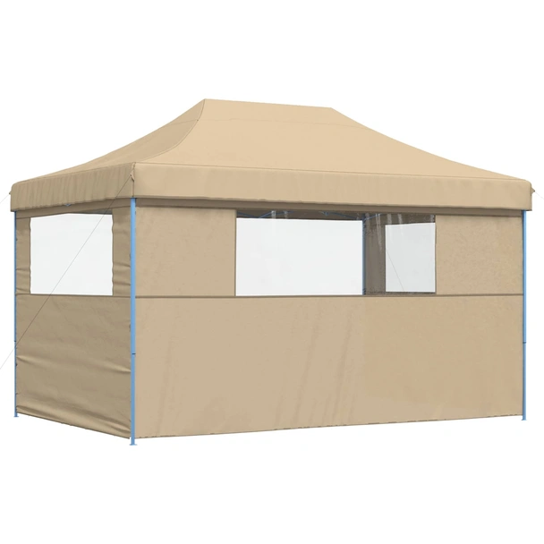 Pop-up парти шатра 4,4 x 2,9 м бежова — оксфорд с PVC — 3 стени — стомана - Image 5