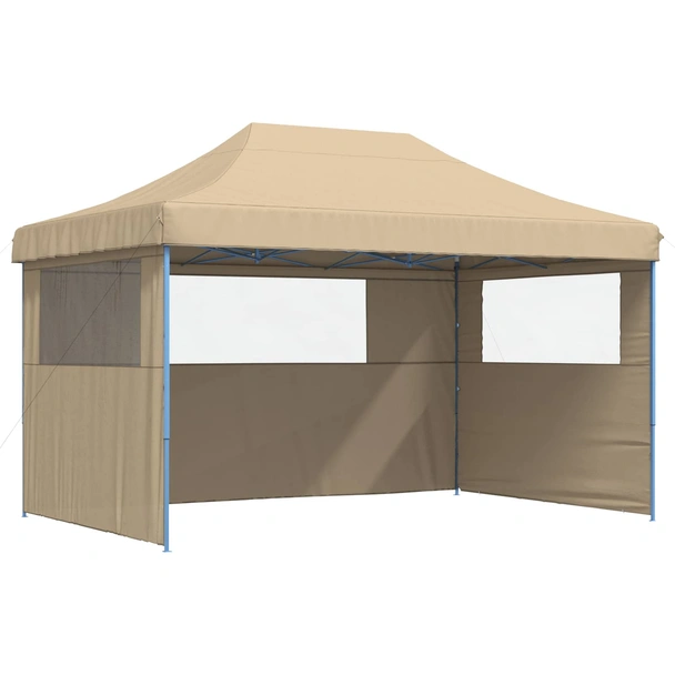 Pop-up парти шатра 4,4 x 2,9 м бежова — оксфорд с PVC — 3 стени — стомана - Image 2