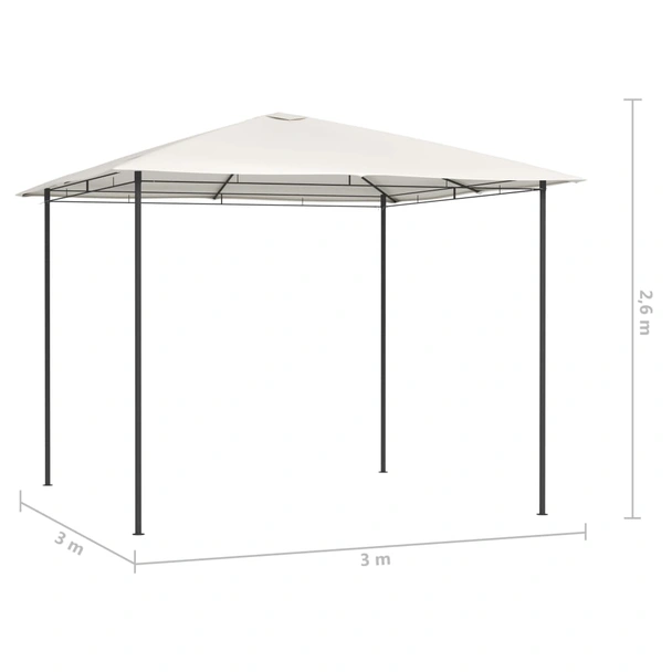 Шатра 3 x 3 м кремав — текстил 160 г/м² — стоманена рамка - Image 4