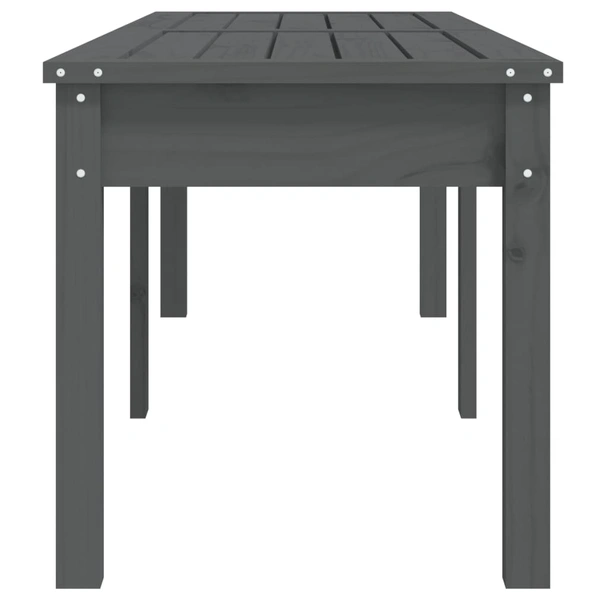 Градинска пейка 159,5×44×45 см сива — борово дърво масив - Image 5