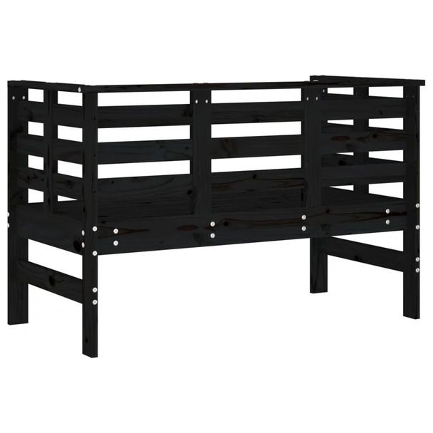 Градинска пейка 111,5×53×71 см черна — борово дърво масив - Image 6