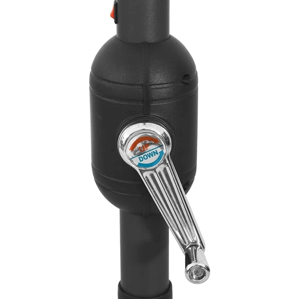 Градински чадър Ø4 м черен — полиестер — с LED и манивела — метална рамка - Image 6
