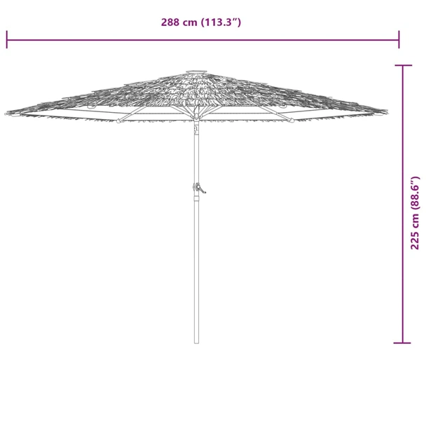 Градински чадър 2.9 x 2.9 x 2.3 м кафяв — слама — UV защита — стоманена рамка - Image 11