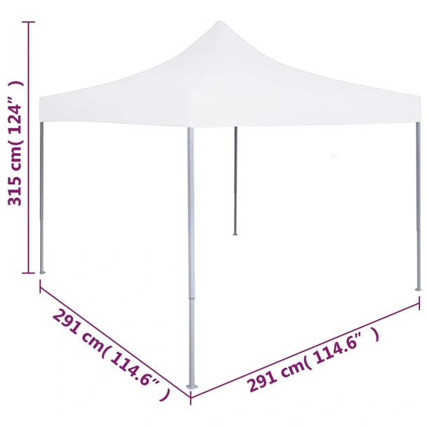 Парти шатра 3 x 3 м бяла — оксфорд плат — без страници — стоманена рамка - Image 9