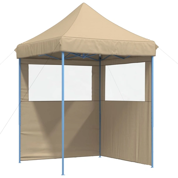 Pop-up парти шатра 2 x 2 м бежова — оксфорд с PVC — 2 стени — стомана - Image 2