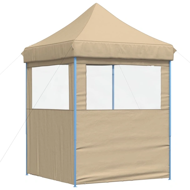 Pop-up парти шатра 2 x 2 м бежова — оксфорд с PVC — 2 стени — стомана - Image 5