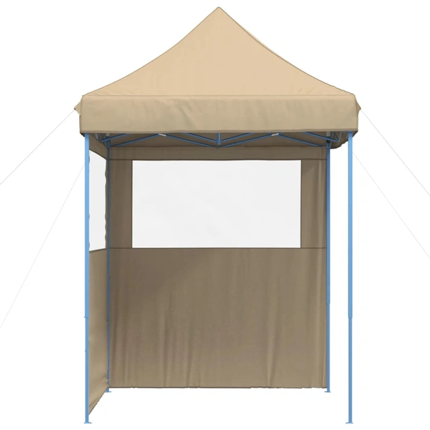 Pop-up парти шатра 2 x 2 м бежова — оксфорд с PVC — 2 стени — стомана - Image 4