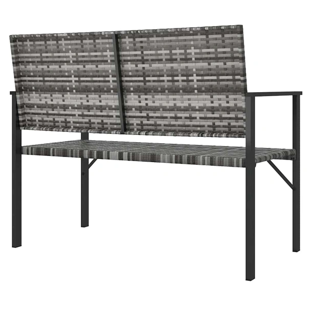 2-местна градинска пейка 109×62×88 см сива — PE ратан - Image 5