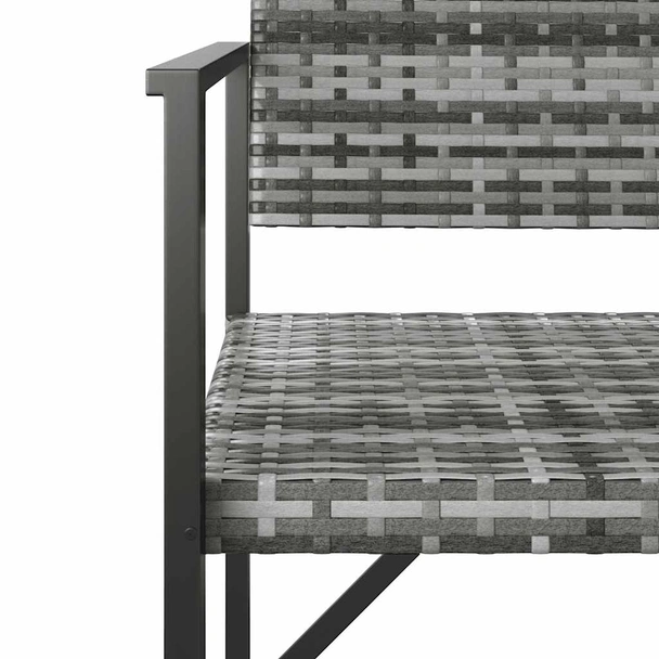 2-местна градинска пейка 109×62×88 см сива — PE ратан - Image 6