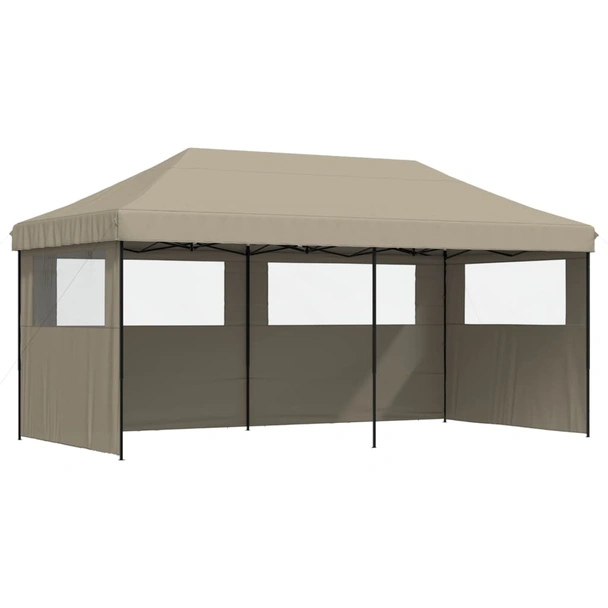 Pop-up парти шатра 5,8 x 2,9 м таупе — оксфорд с PVC — 3 стени — стомана - Image 2