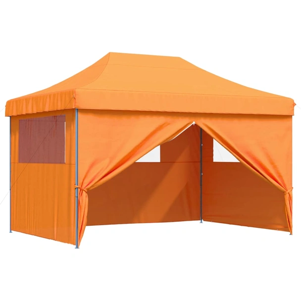 Pop-up парти шатра 4,1 x 2,8 м оранжева — оксфорд с PVC — 4 стени — стомана - Image 8