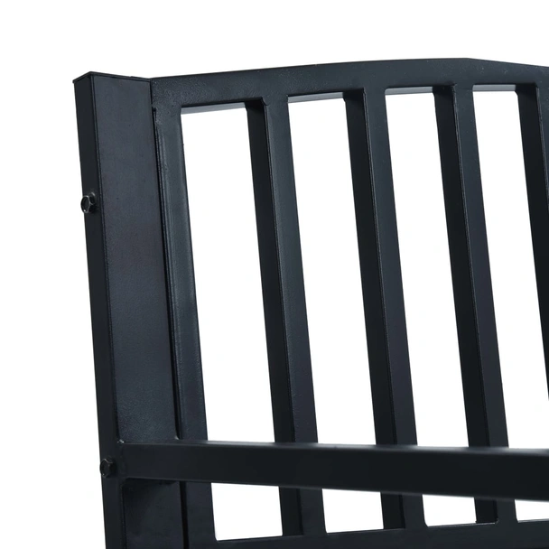 Градинска пейка 120 × 51 × 60 см черна — прахово боядисана стомана - Image 6