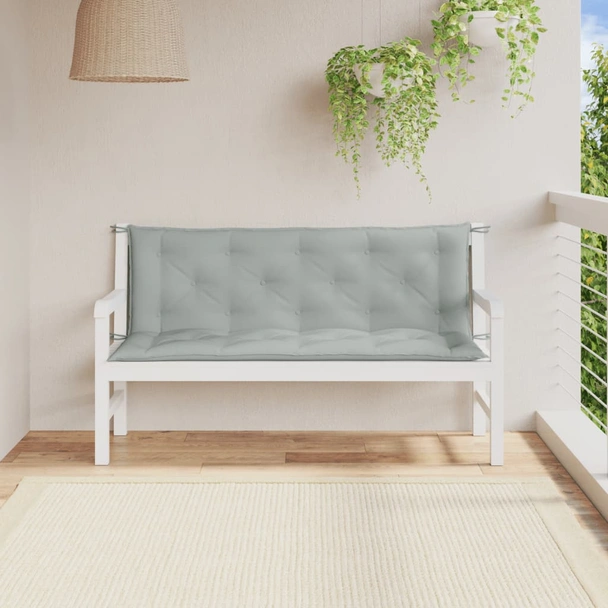 Възглавници за пейка 150x50x7 см меланж сиви — комплект 2 бр - Image 3