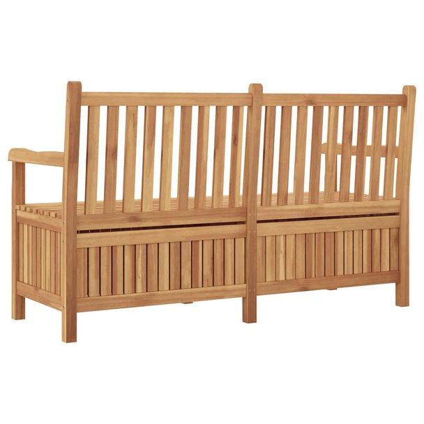 Градинска пейка с ракла 150×60×90 см — масивна тика — 2 врати - Image 5