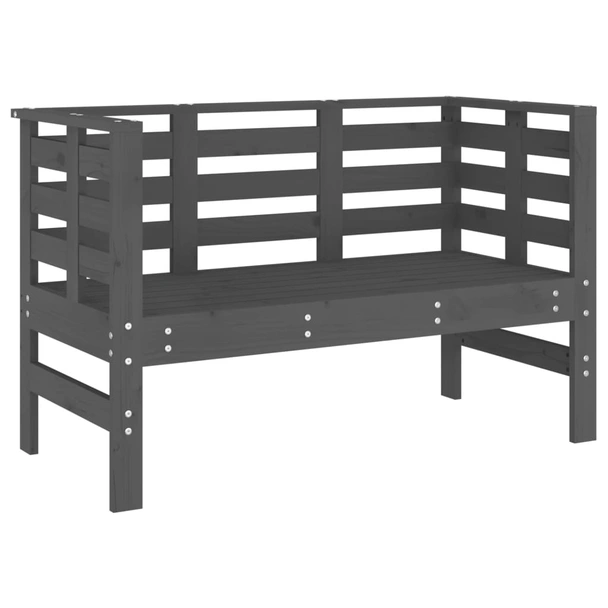 Градинска пейка 111,5×53×71 см сива — борово дърво масив - Image 2