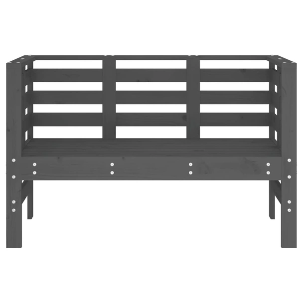 Градинска пейка 111,5×53×71 см сива — борово дърво масив - Image 4