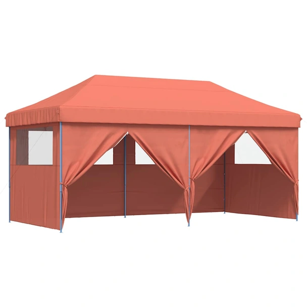 Pop-up парти шатра 5,8 x 2,9 м теракота — оксфорд с PVC — 4 стени — стомана - Image 8