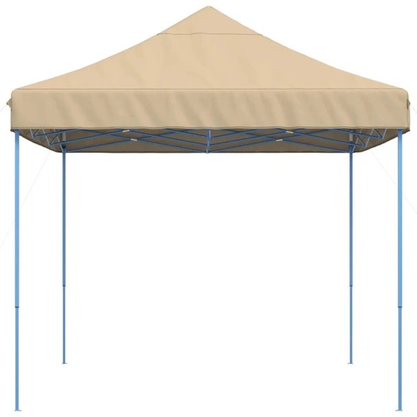 Pop-up парти шатра 4,1 x 2,8 м бежова — оксфорд с PVC — стоманена рамка - Image 5