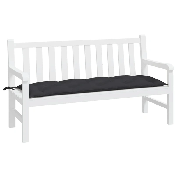 Възглавница за пейка 150x50x7 см черна — оксфорд плат - Image 3