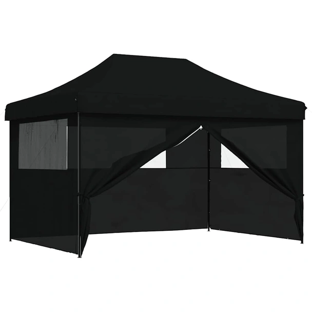 Pop-up парти шатра 4,1 x 2,8 м черна — оксфорд с PVC — 4 стени — стомана - Image 7