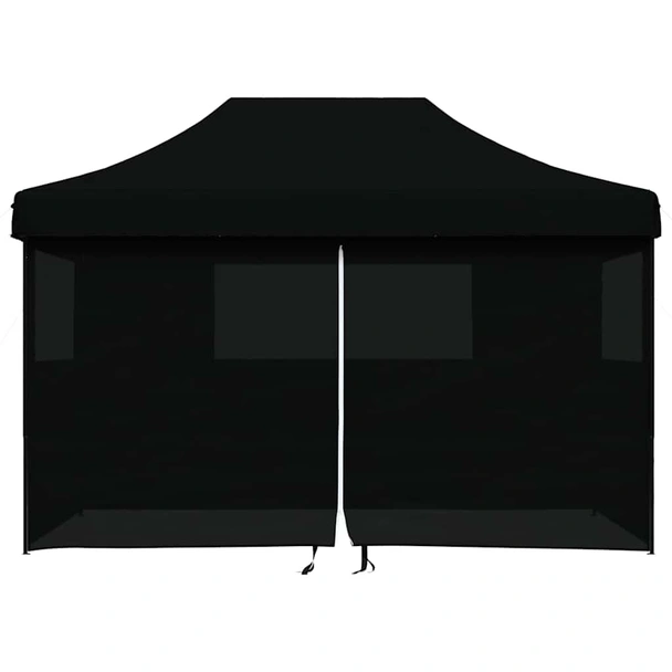 Pop-up парти шатра 4,1 x 2,8 м черна — оксфорд с PVC — 4 стени — стомана - Image 3
