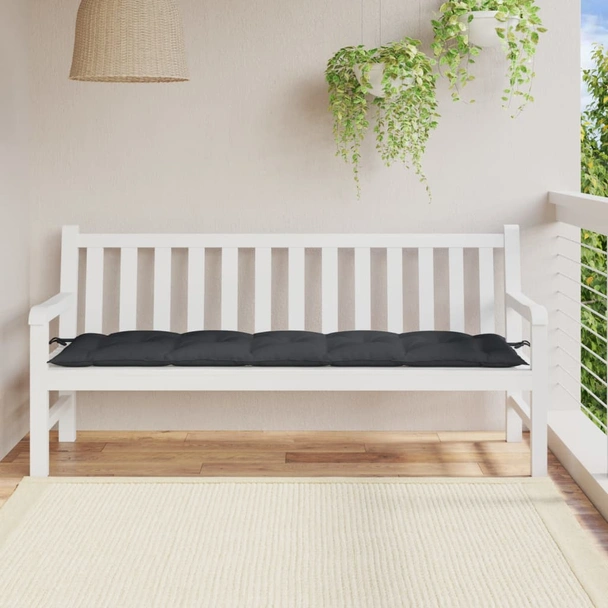 Възглавница за пейка 180x50x7 см меланж антрацит — полиестер - Image 3