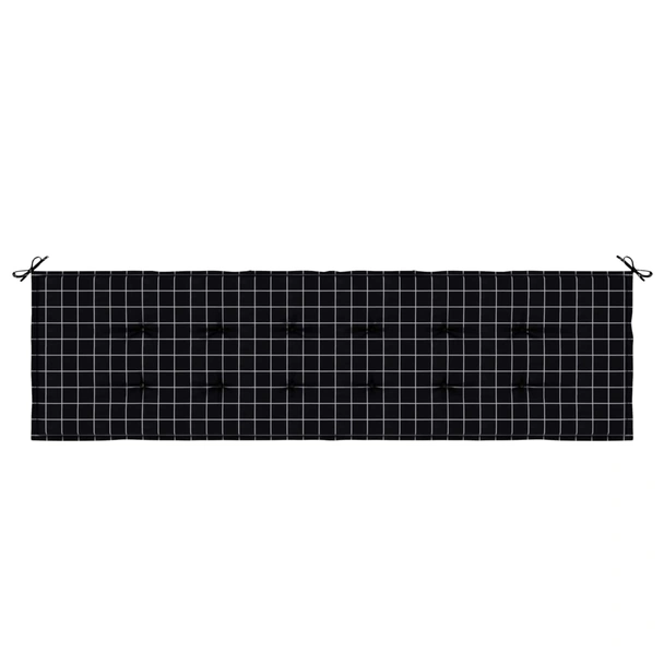 Пад за пейка 150x50x3 см шахматен десен черни квадрати — оксфорд - Image 4
