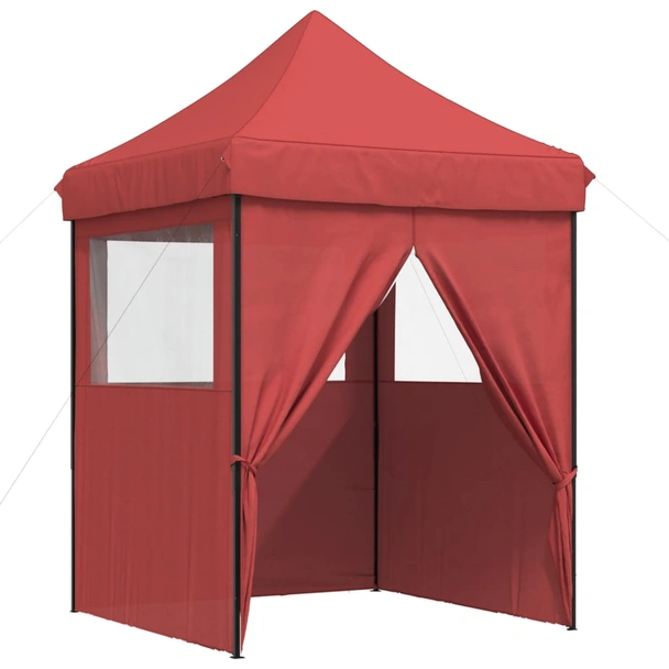 Pop-up парти шатра 2 x 2 м бордо — оксфорд с PVC — 4 стени — стомана - Image 7