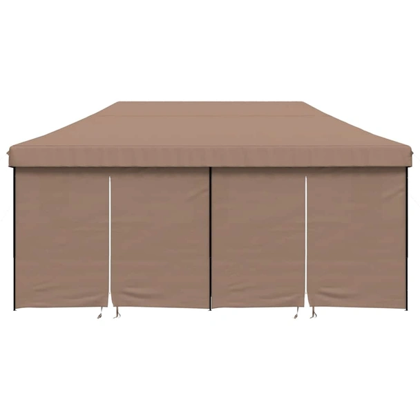 Pop-up парти шатра 5,8 x 2,9 м кафява — оксфорд с PVC — 4 стени — стомана - Image 3