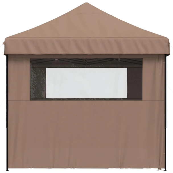 Pop-up парти шатра 5,8 x 2,9 м кафява — оксфорд с PVC — 4 стени — стомана - Image 5