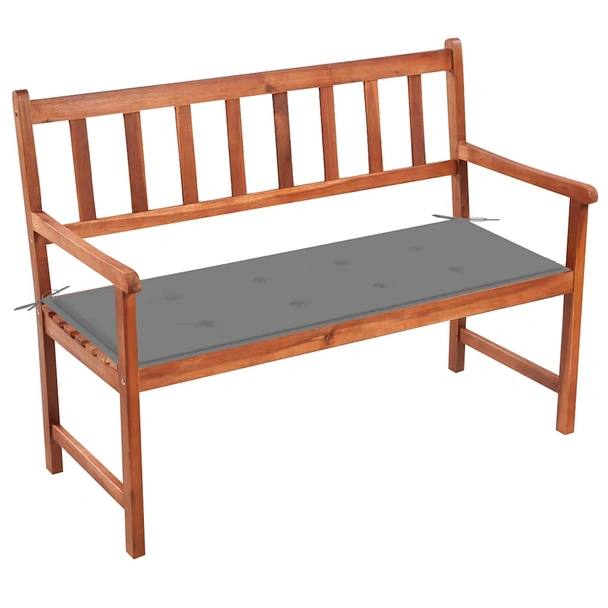 Градинска пейка 120x50x90 см кафява — акация масив — сива (4 см)