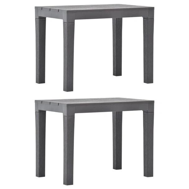 Градински пейки 60 × 38,5 × 45 см мока — полиетилен — 2 бр
