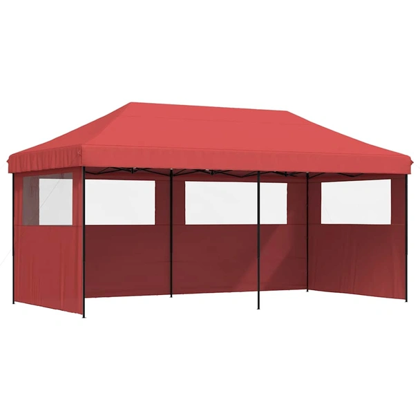 Pop-up парти шатра 5,8 x 2,9 м бордо — оксфорд с PVC — 3 стени — стомана - Image 2