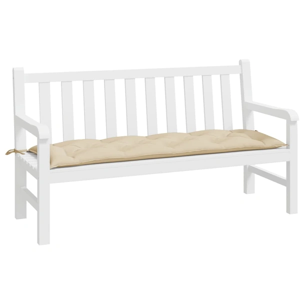 Възглавница за пейка 150x50x7 см бежова — оксфорд плат - Image 3