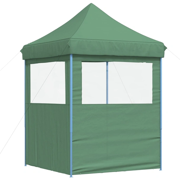 Pop-up парти шатра 2 x 2 м зелена — оксфорд с PVC — 2 стени — стомана - Image 5