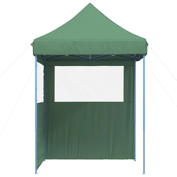 Pop-up парти шатра 2 x 2 м зелена — оксфорд с PVC — 2 стени — стомана - Image 4