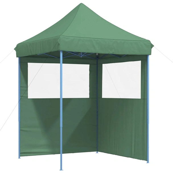 Pop-up парти шатра 2 x 2 м зелена — оксфорд с PVC — 2 стени — стомана - Image 2