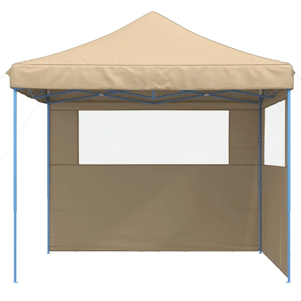 Pop-up парти шатра 2,9 x 2,9 м бежова — оксфорд с PVC — 2 стени — стомана - Image 3