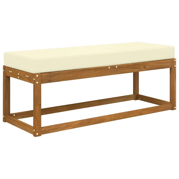 Възглавница за пейка 115 x 40 x 8 см кремава — полиестер - Image 3