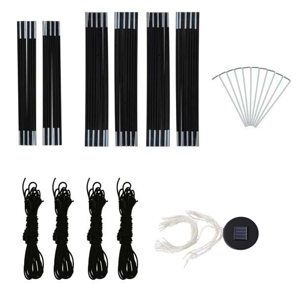 Парти шатра с LED и 4 стени, 3,6x3,6x2,3 м, зелена - Image 9