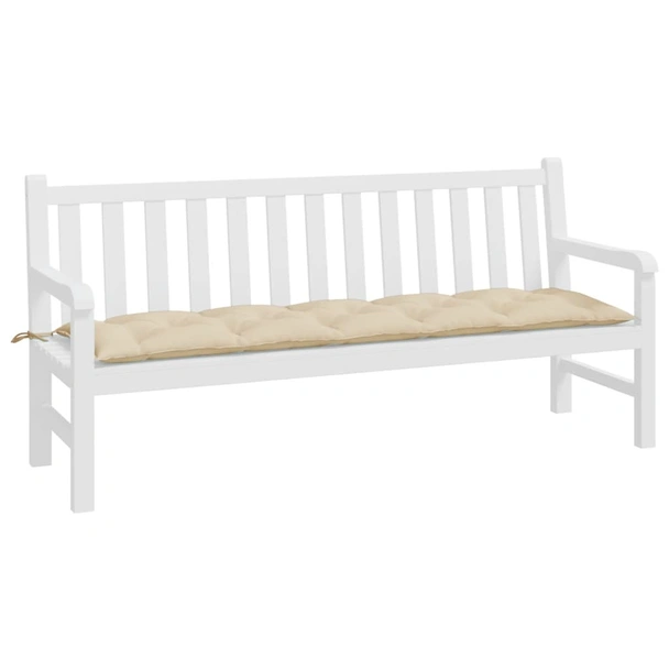 Възглавница за пейка 180x50x7 см бежова — оксфорд плат - Image 3