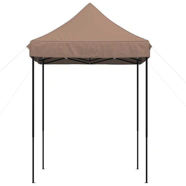 Pop-up парти шатра 2 x 2 м кафява — оксфорд с PVC — стоманена рамка - Image 3