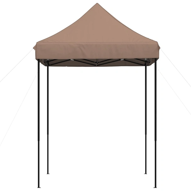 Pop-up парти шатра 2 x 2 м кафява — оксфорд с PVC — стоманена рамка - Image 4