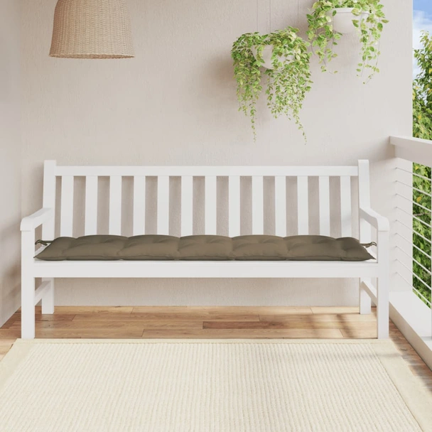 Възглавница за пейка 180x50x7 см меланж таупе — 100% полиестер - Image 3