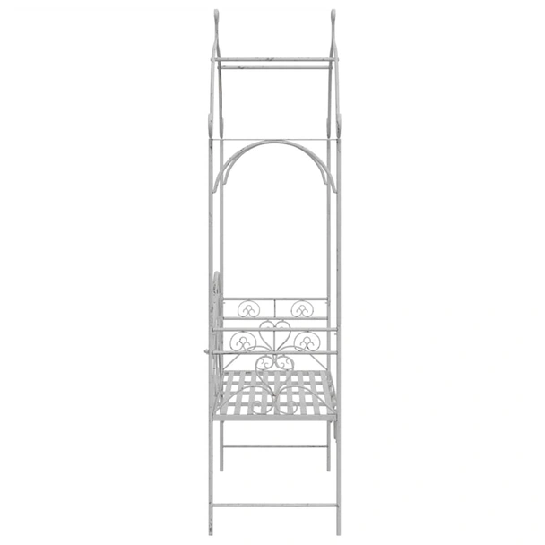 Градинска пейка 121×48 см антично бяло — стомана — UV устойчива - Image 7