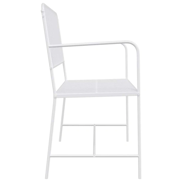 Градинска пейка 103,5×51,5×90 см бяла — стомана — UV устойчива - Image 5