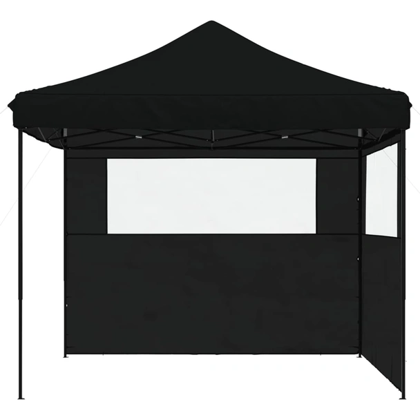 Pop-up парти шатра 2,9 x 2,9 м черна — оксфорд с PVC — 2 стени — стомана - Image 3