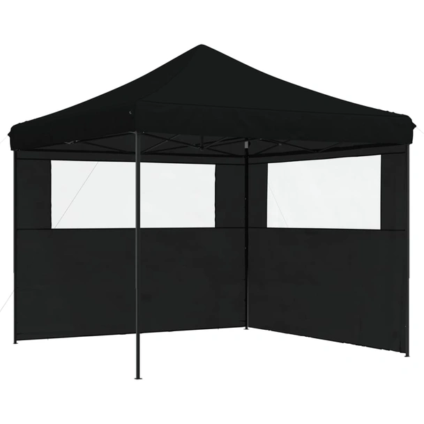 Pop-up парти шатра 2,9 x 2,9 м черна — оксфорд с PVC — 2 стени — стомана - Image 2