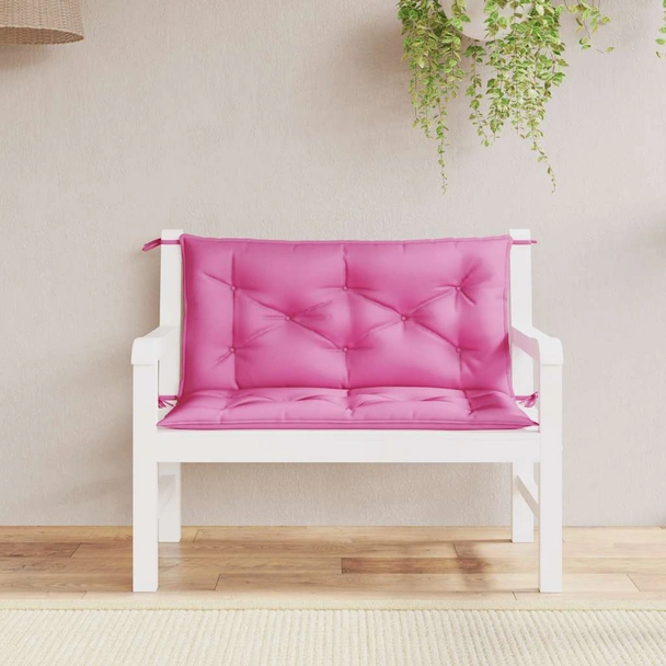 Възглавници за пейки 2 бр 100x50x7 см розово — полиестер - Image 3