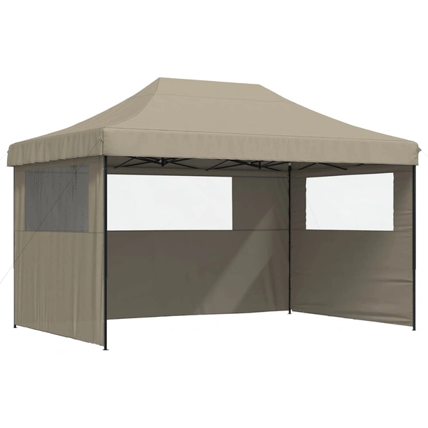 Pop-up парти шатра 4,4 x 2,9 м таупе — оксфорд с PVC — 3 стени — стомана - Image 2